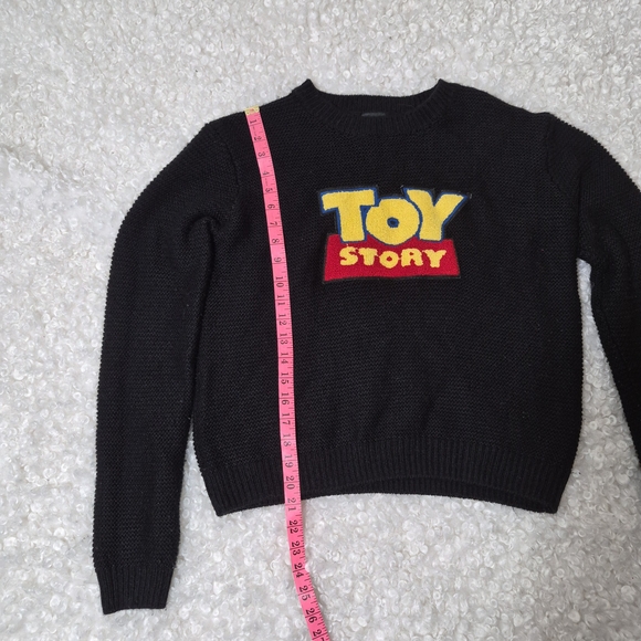 Forever 21 X Disney Pixar Toy Story M Knit Sweater Black Graphic 90s Pullover - Picture 5 of 7